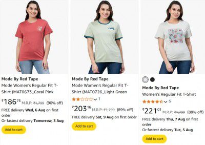Upto 87% -  Mode By Red Tape Starts at Rs 249