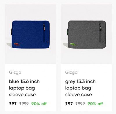 Flat 90% off on Ginza Laptop Sleeves | CRED