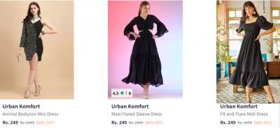 Upto 90% OFF - Urban Komfort Dresses starts at Rs 249