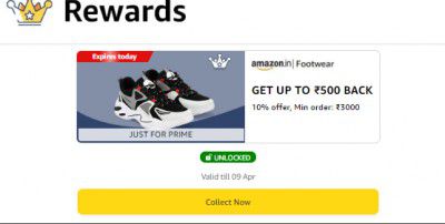 Amazon : Flat Rs.500 Cashback On Min. Order Rs.3000 On Footwear