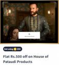 Flat Rs.500 off on House of Pataudi Clothing Against 250 Supercoins...