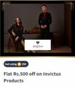 Flat Rs.500 off on Invictus Clothing Against 250 Supercoins...