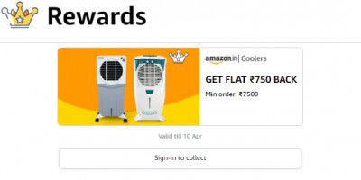Amazon : Flat Rs.750 Cashback On Min. Rs.7500 Cooler Order + 10% Off Bank Offer