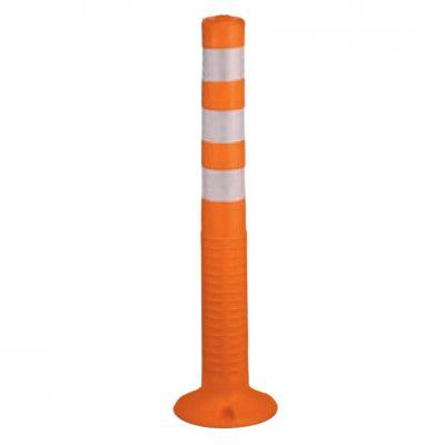 Flexible Plastic Spring Post Barrier (Orange), (Pack of 10)