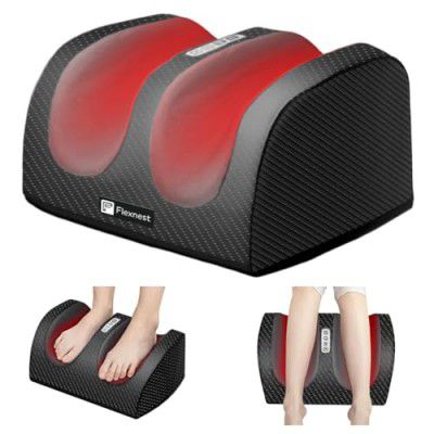 Flexnest 2024 Heated Calf, Foot and Leg Massager Machine for Home - Pain Relief Massage for Legs - Heat + 4 Vibration Motors, Bliss Massager (Zen Massager)