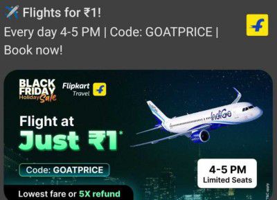 Flipkart : Flight Booking at ₹1