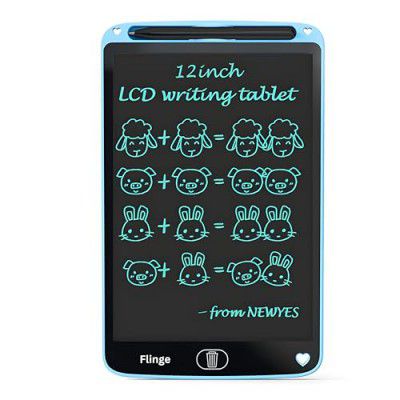 Flinge LCD Writing Tablet 12 Inch Screen, Learning Educational Toys for 3-12 Year Old Girls, Erasable Doodle Board for Kids, Electronic Digital Handwriting Drawing Board Tablet (Blue)