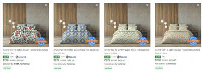 Flipkart :  Arvind Bedsheets Upto 86% Off | Starts At ₹239