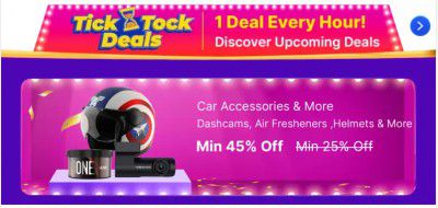 Flipkart BBD Tick Tock Deals: Dashcams, Air Fresheners, Helmets & More @ Min 45% Off