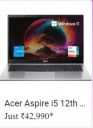  Flipkart Big Billion Days Acer Offer: Acer Aspire 3 Core i5 12th Gen 1235U Laptop @ Rs. 42990/- ...