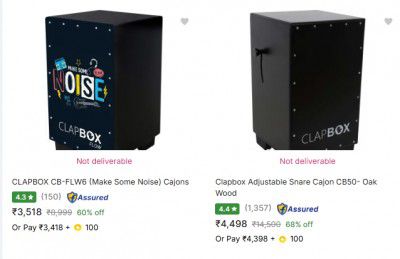 Flipkart : Branded Cajons Upto 68% Off