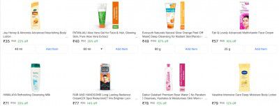 Flipkart Grocery : Creams, Lotions, Skin Care Starts At Rs 45