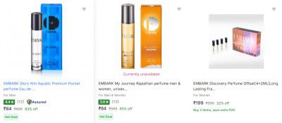 Flipkart | Embark Eau De Parfum UPTO 83% Off From Rs.85