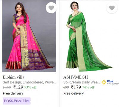 Flipkart EOSS: Sarees From ₹129