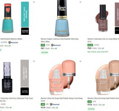 Flipkart : Flat 75% OFF - Revlon Nail Polish | Starts At Rs.56
