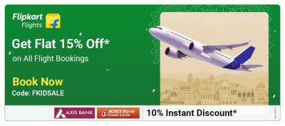 Flat 15% OFF on All Flight Booking on Flipkart Flights