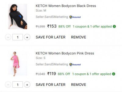 Flipkart : Ketch Womens Dress Upto 86% Off