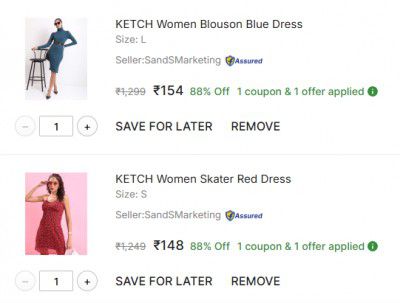 Flipkart : Ketch Womens Kurti Upto 86% Off