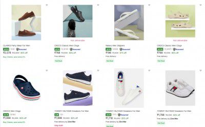 Flipkart Loot : Min 80% Off on Footwears