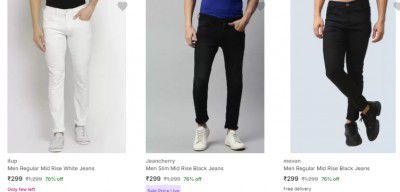 Flipkart: Mens Jeans Starts @299