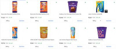 Flipkart Grocery : Nutritional Drink Mix Starts At Rs 128