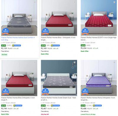 Flipkart Perfect Homes Bed Mattress Upto 70% Off | Starts at Rs 2139