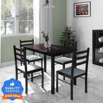 Flipkart Perfect Homes Capri Solid Wood 4 Seater Dining Set  (Finish Color -Wooden Walnut, Knock Down)