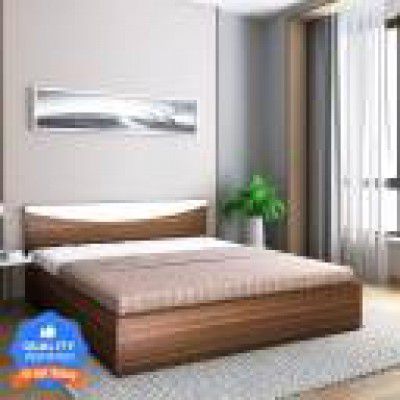 Flipkart Perfect Homes Carol Engineered Wood King Bed  (Finish Color - Walnut G & White, Delivery Condition - Knock Down)