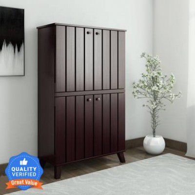 Flipkart Perfect Homes Cole Engineered Wood Shoe Rack  (Chocolate Wenge, 6 Shelves, Knock Down)