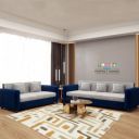 Flipkart Perfect Homes Crete Fabric 3 + 2 Sofa Set (Blue & Grey, DIY(Do-It-Yourself))...