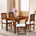 Flipkart Perfect Homes Elegant Dining Table with 4 Chairs for Home | Dining Room Sets for Restraunts Solid Wood 4 Seater Dining Set  (Finish Color -Teak, Knock Down)...