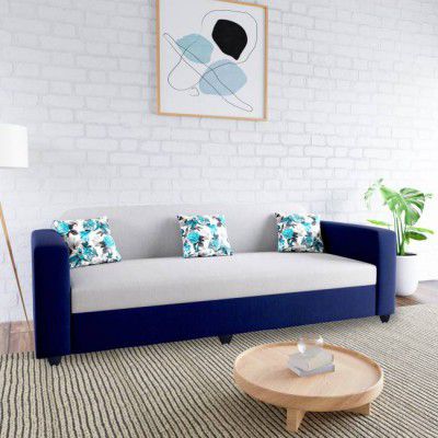Flipkart Perfect Homes Emma Fabric 3 Seater Sofa (Finish Color - Blue and Grey, DIY(Do-It-Yourself))