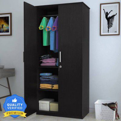Flipkart Perfect Homes Julian Engineered Wood 2 Door Wardrobe  (Finish Color - American Espresso, Knock Down)