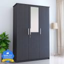 Flipkart Perfect Homes Julian Engineered Wood 3 Door Wardrobe  (Finish Color - Chocolate Wenge, Mirror Included, Knock Down)...