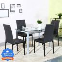 Flipkart Perfect Homes Luzon Metal 4 Seater Dining Set  (Finish Color -Pitch Black, Knock Down)...