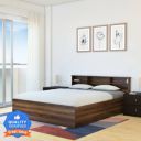 Flipkart Perfect Homes Opus Engineered Wood King Box Bed  (Finish Color - Almond Walnut, Delivery Condition - Knock Down)...