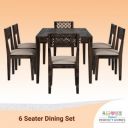 Flipkart Perfect Homes PureWood Sheesham 6 Seater Dining Set  (Finish Color -Walnut, DIY(Do-It-Yourself))...