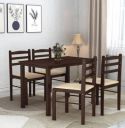 Flipkart Perfect Homes Quattro Solid Wood 4 Seater Dining Set  (Finish Color -Dark Walnut1, Knock Down)...
