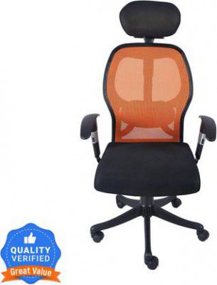 Flipkart Perfect Homes Sango X Fabric Office Arm Chair  (Orange, DIY(Do-It-Yourself))