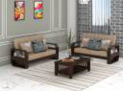 Flipkart Perfect Homes Solid Sheesham Wood 4 Seater Sofa Set For Living Room / Office Fabric 2 + 2 Sofa Set  (Walnut Finish, DIY(Do-It-Yourself))