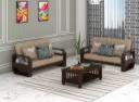 Flipkart Perfect Homes Solid Sheesham Wood 4 Seater Sofa Set For Living Room / Office Fabric 2 + 2 Sofa Set  (Walnut Finish, DIY(Do-It-Yourself))...