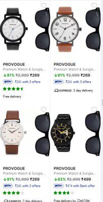 Flipkart | PROVOGUE Premium Watch & Sunglasses  | Starts At ₹300