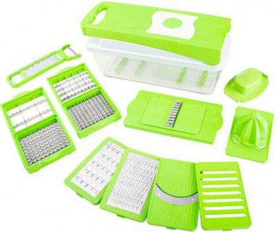 Flipkart SmartBuy 14 in 1 Quick Dicer Vegetable & Fruit Grater & Slicer  (1 Main Unit With Container, 3 in 1 Multi Veg Peeler  