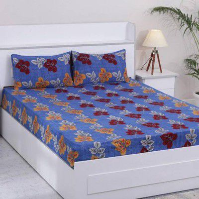 Flipkart SmartBuy 140 TC Microfiber Double Floral Flat Bedsheet