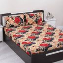 Flipkart SmartBuy 140 TC Microfiber Double Floral Flat Bedsheet  (Pack of 1, Multicolor)...