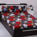 Flipkart SmartBuy 140 TC Microfiber Double Floral Flat Bedsheet  (Pack of 1, Multicolor)...