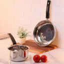 Flipkart SmartBuy 2 pc Stainless Steel Sauce Pan and Fry Pan Cookware Set (Stainless Steel, 2 - Piece)...