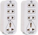 Flipkart SmartBuy 3 + 1 Multiplug with LED Indicator, 4 Universal sockets (Pack of 2) 4 Socket Extension Boards (Beige, 0 m)...