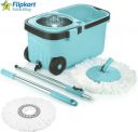 Flipkart SmartBuy 360 Degree Bucket Mop with Steel Spinner 2 Refill Mop Set of 1 Mop Set (Blue)...