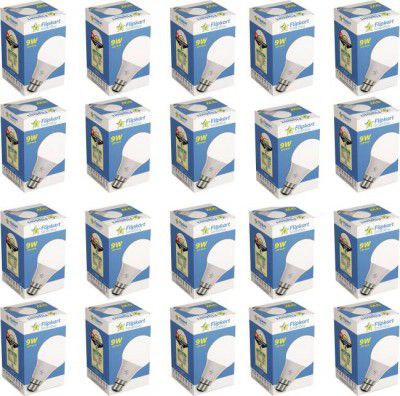 Flipkart SmartBuy 9 W Round B22 LED Bulb  (White, Pack of 20)